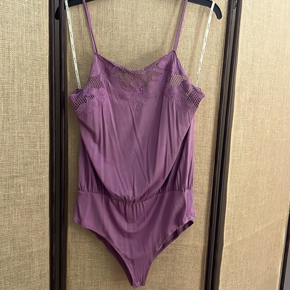 Gimmicks purple floral lace bodysuit